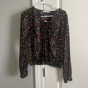 Planet gold floral blouse